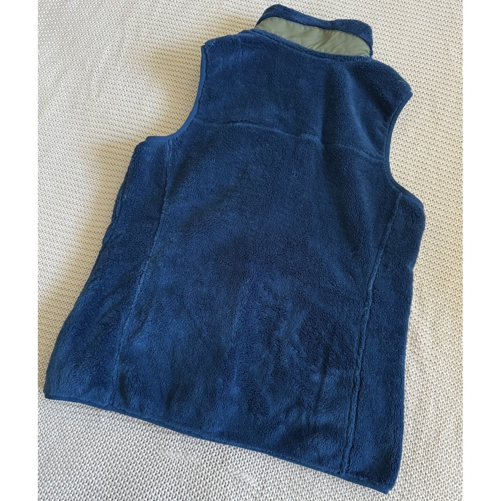 LL BEAN MOUNTAIN PILE FLEECE VEST Women SZ Small GREEN/ BLUE - Picture 4 of 7